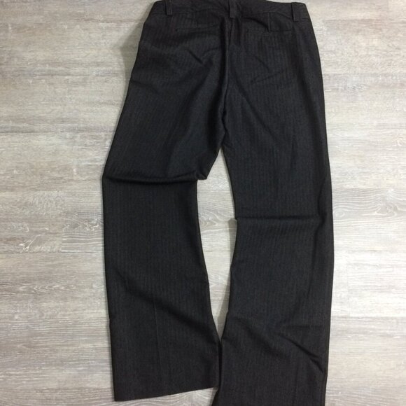 G.H. Bass Pants Wide Leg Dark Gray Stripe Mid Rise Cotton Stretch Size 10 - Picture 3 of 5